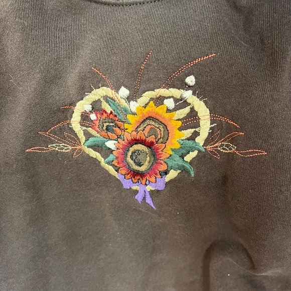 s-vintage flowers crewneck, made in usa - Picture 5 of 6